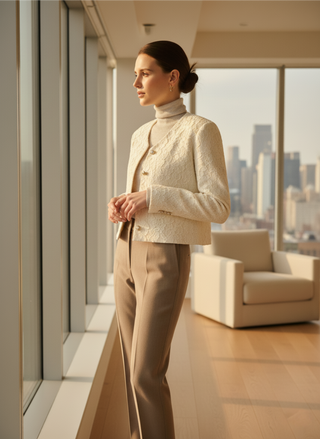 Lace Textured V-neck Jacket