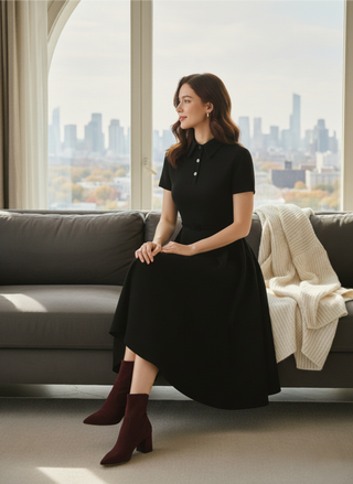 Polo Flared Midi Dress