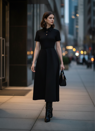 Polo Flared Midi Dress
