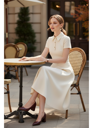 Polo Flared Midi Dress