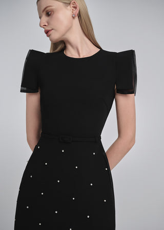 Embellished A-Line Mini Dress