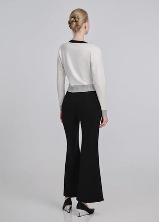 Knitted Cardigan with Contrast Edging