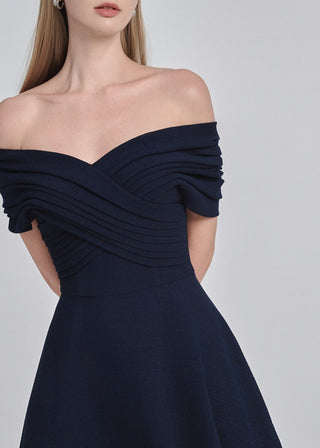 Draped Off-Shoulder Maxi Dress