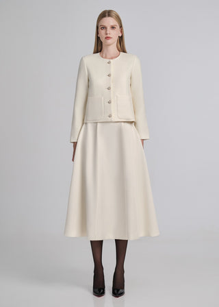 Flared Midi Skirt with Belt