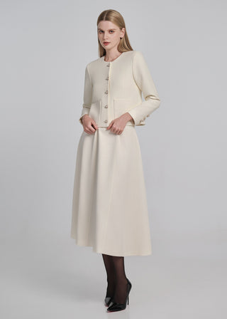Flared Midi Skirt with Belt