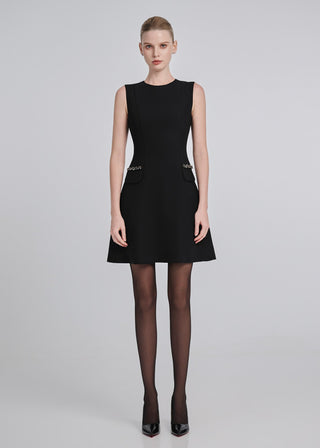 Embellished Pocket Mini Dress
