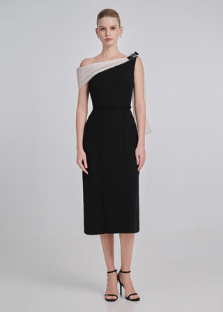 Crystal-Embellished One-Shoulder Dress