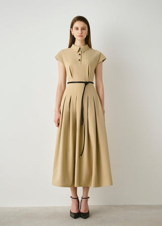 Polo Pleated Midi Dress