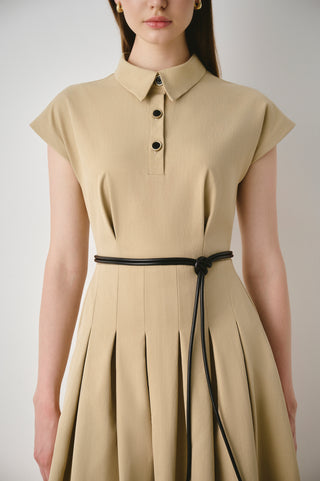 Polo Pleated Midi Dress