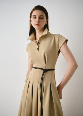 Polo Pleated Midi Dress