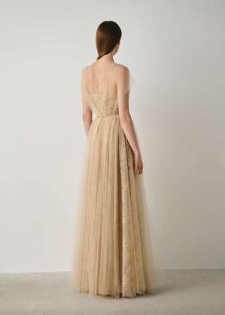 Tulle Wrap Lace Gown