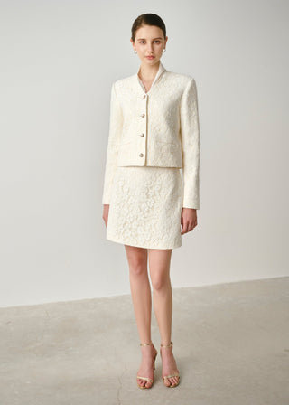 Lace Textured A-Line Mini Skirt