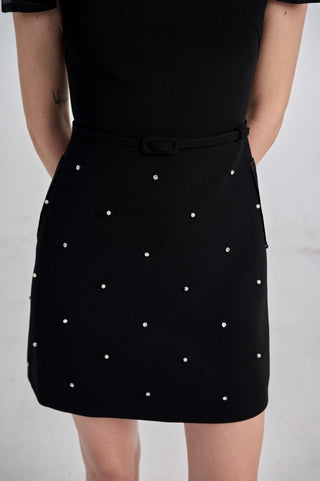 Embellished A-Line Mini Dress