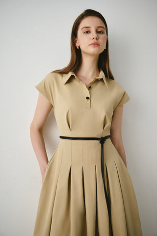 Polo Pleated Midi Dress