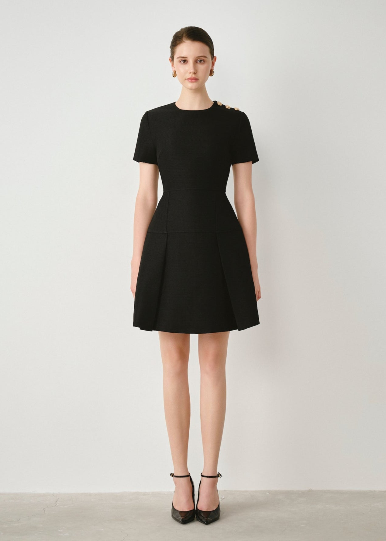 pleated tweed dress Vanna Pleated Tweed Dress