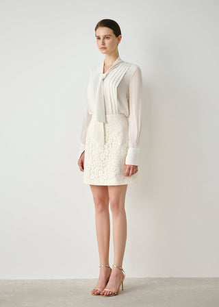 Lace Textured A-Line Mini Skirt