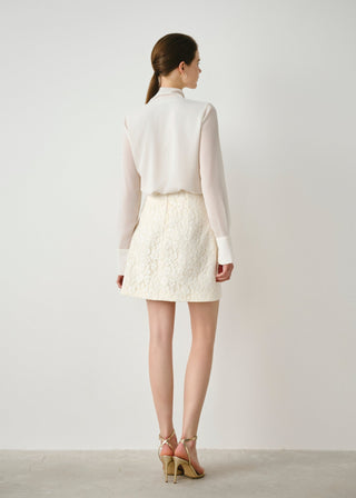 Lace Textured A-Line Mini Skirt