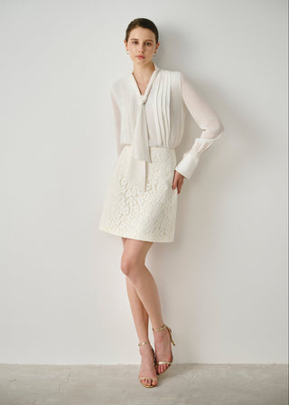Lace Textured A-Line Mini Skirt